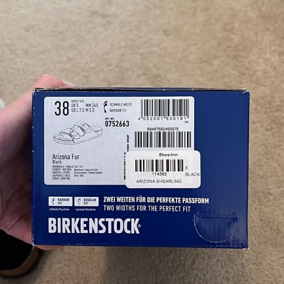 Birkenstock Fur Black 38 New  - Picture 5 of 5